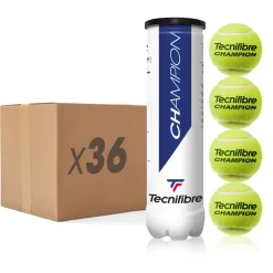Tecnifibre CHAMPION : CARTON DE 36 TUBES DE 4 BALLES DE TENNIS