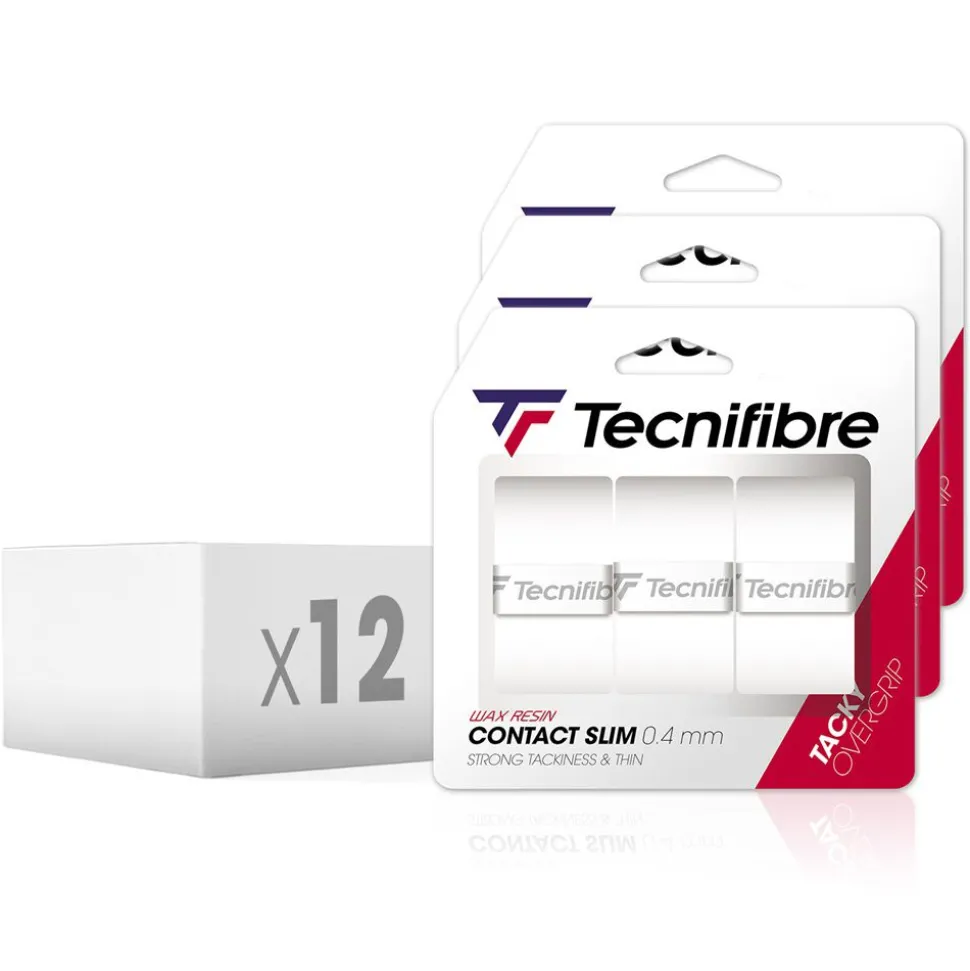 Tecnifibre CONTACT SLIM WHITE (BOÎTE DE 12 PACKS)