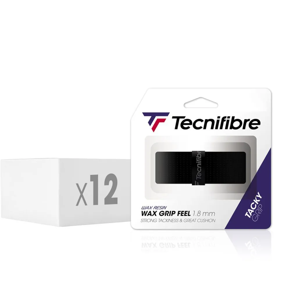 Tecnifibre WAX FEEL GRIP NOIR (boîte de 12 packs d'1 grip)